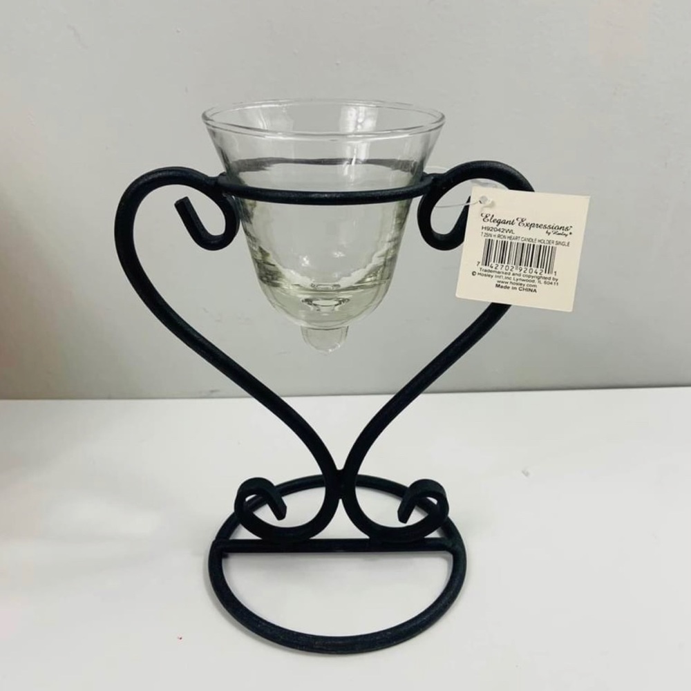 Brand New Heart Shaped Iron Candle Holder